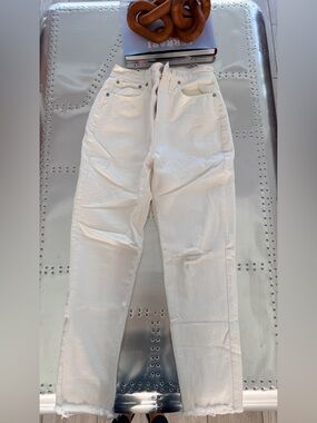 Madewell White High-Rise Straight Jeans